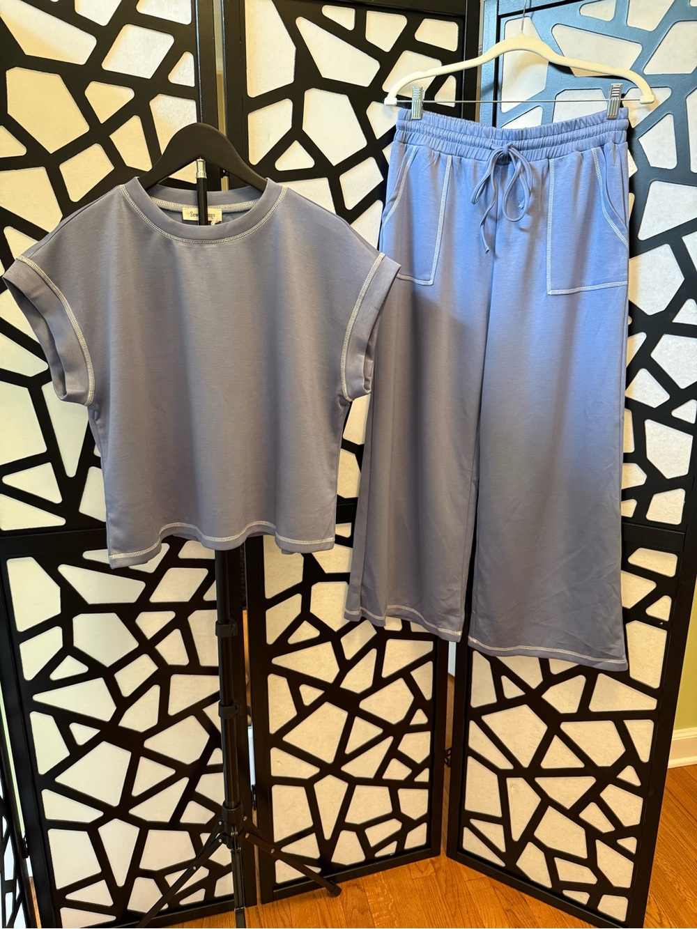 Sewn + Seen Scuba Trendy Lounge SET Dusty Blue. NWT - Picture 5 of 13